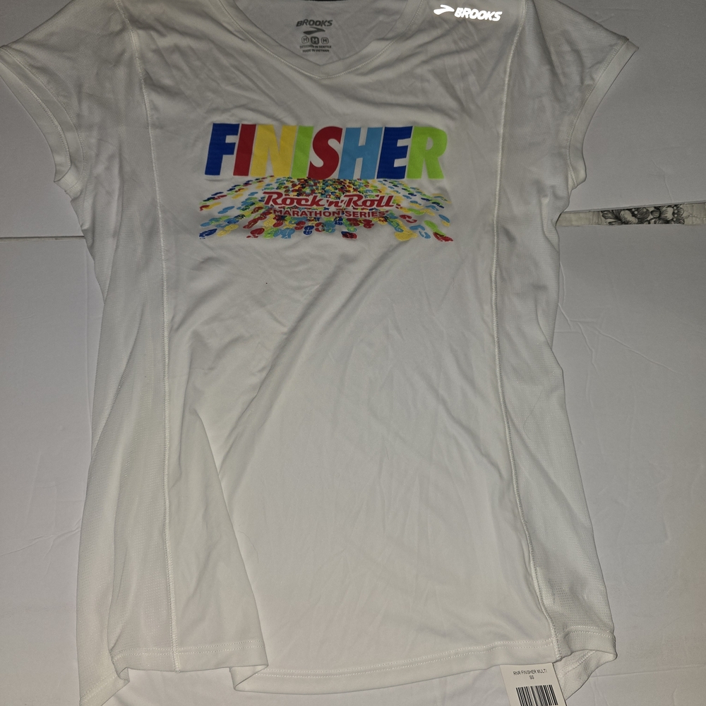 Women's Brooks White Finisher T-Shirt